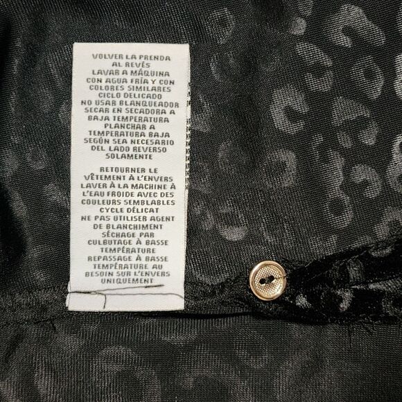 NWT Ruby Rd Womens Burnout Velvet Cheetah Blouse Black Velour 3/4 Sleeve Size 1X - Picture 10 of 10